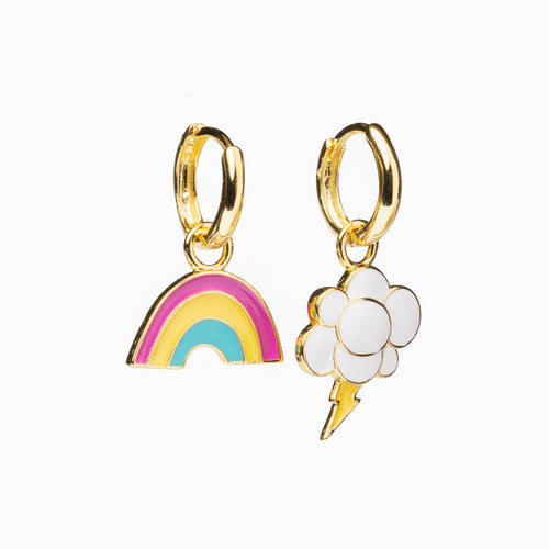 Rainbow & Cloud Hoop Earrings