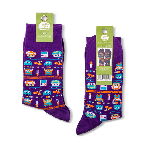 Vintage Gamer Crew Socks - Large