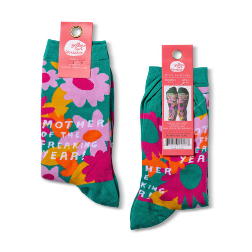 Mother of the Freakin year Crew Socks - Small