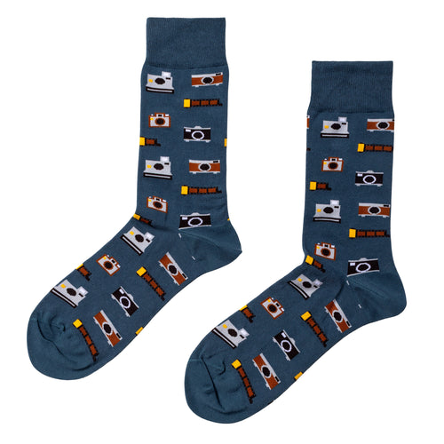 Vintage Camera Crew Socks - Large