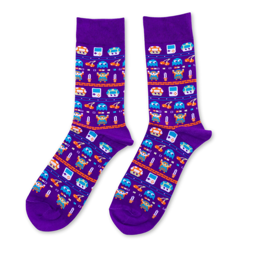 Vintage Gamer Crew Socks - Large