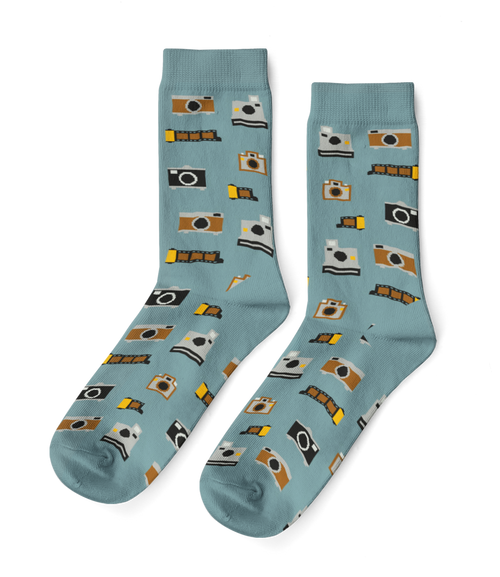 Vintage Camera Crew Socks - Small