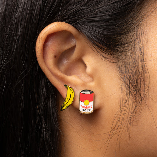 Pop Art Banana & Soup Earring