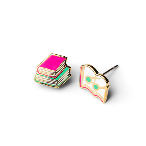 Book and Glasses Earrings