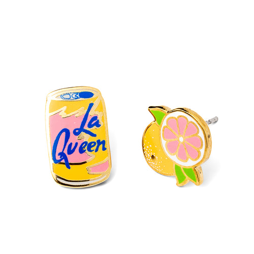 La Queen and Grapefruit Earrings