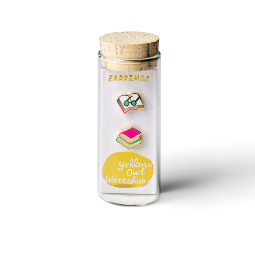 Book and Glasses Earrings