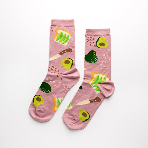 Avocado Toast Crew Socks - Women's - Yellow Owl Workshop