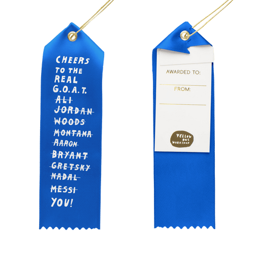 Cheers G.O.A.T. - Award Ribbon Card - Yellow Owl Workshop