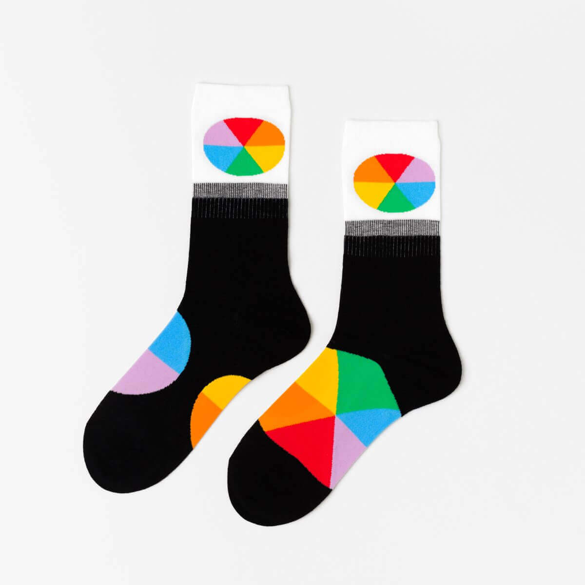 Color Wheel Crew Socks - Women's - Yellow Owl Workshop