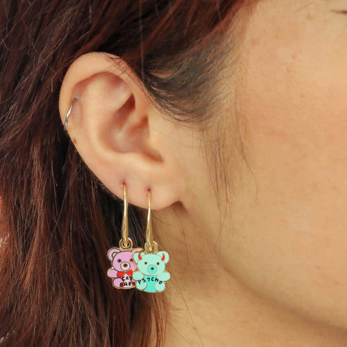 Cry Baby Psycho Teddies Drop Earrings - Yellow Owl Workshop