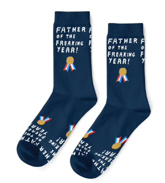 Father of the Freakin Year Crew Socks - Men&#39;s - Yellow Owl Workshop