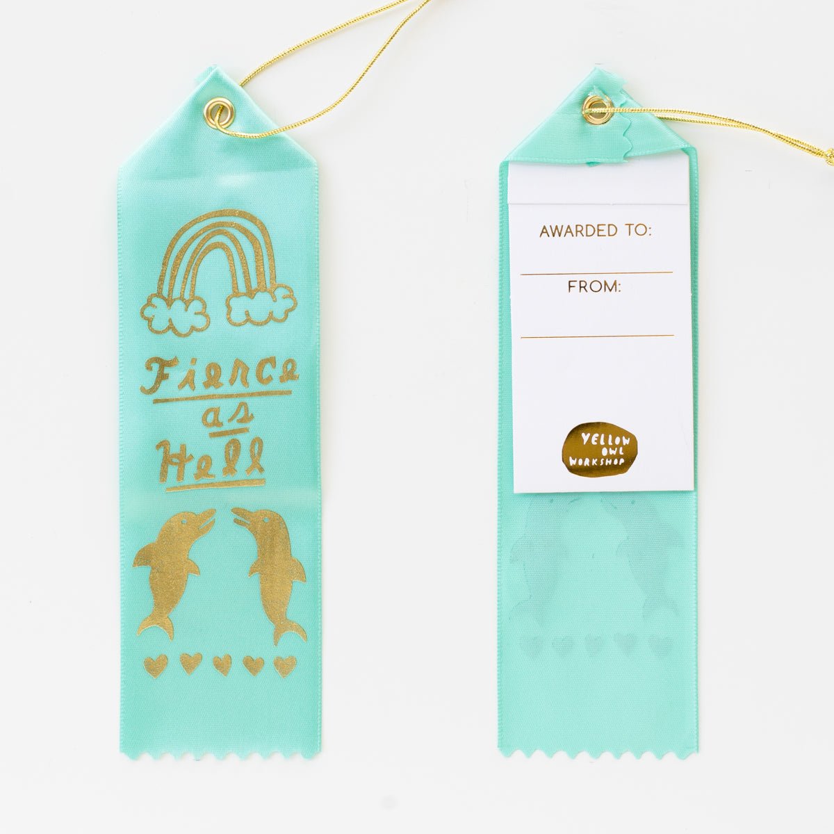 Fierce as Hell Dolphin - Award Ribbon Card - Yellow Owl Workshop