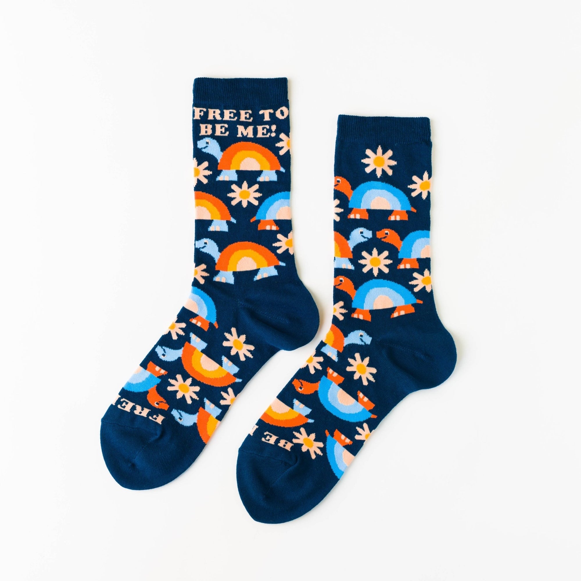 Free To Be Me Crew Socks - Women's - Yellow Owl Workshop