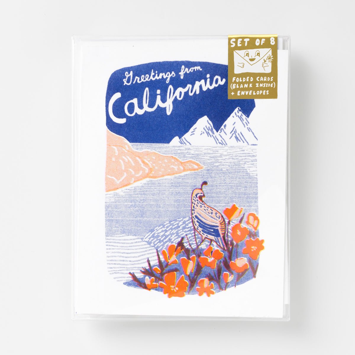 Greetings From California - Risograph Card Set - Yellow Owl Workshop