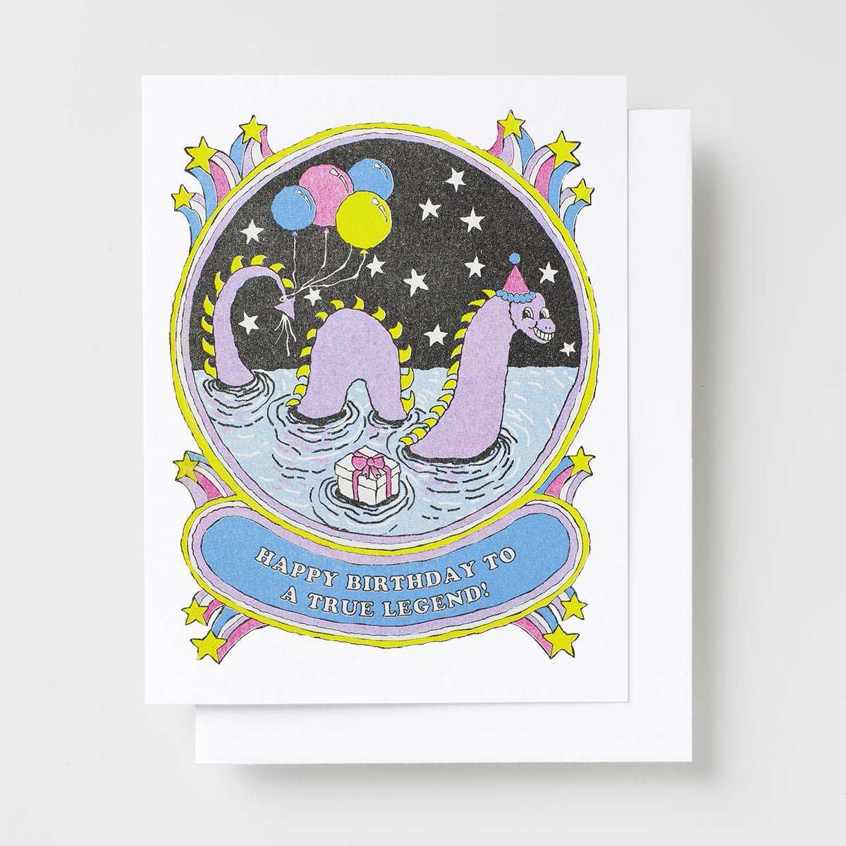 Happy Bday to a True Legend - Risograph Card - Yellow Owl Workshop