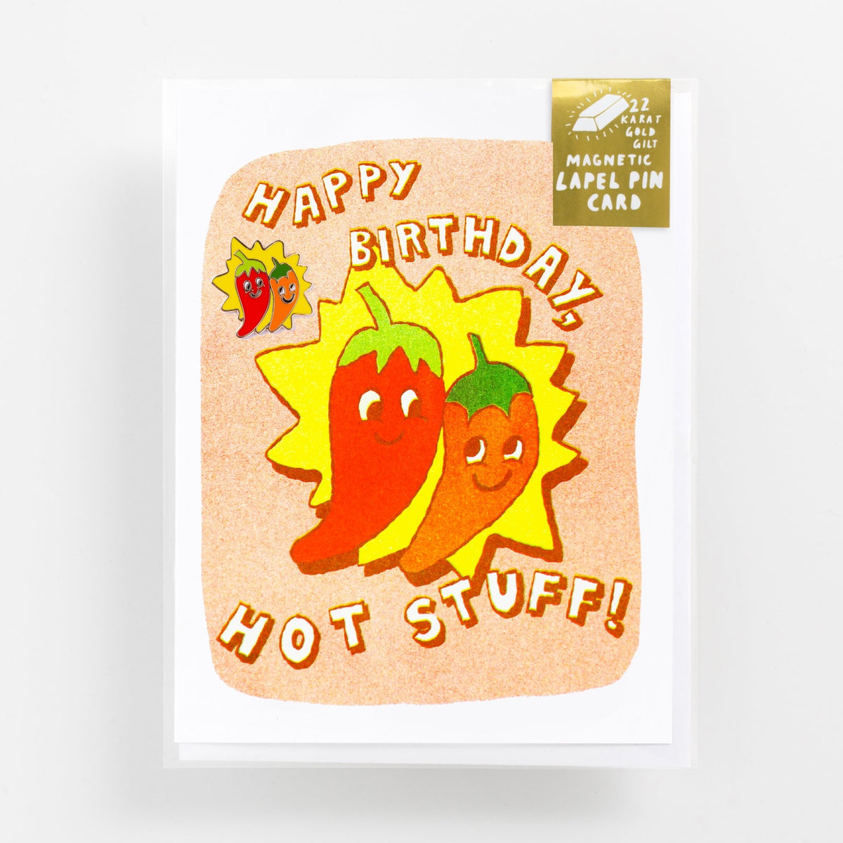 HBD Hot Stuff - Lapel Pin Card - Yellow Owl Workshop