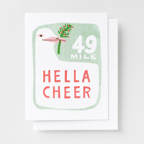 Hella Cheer - Risograph Card - Yellow Owl Workshop