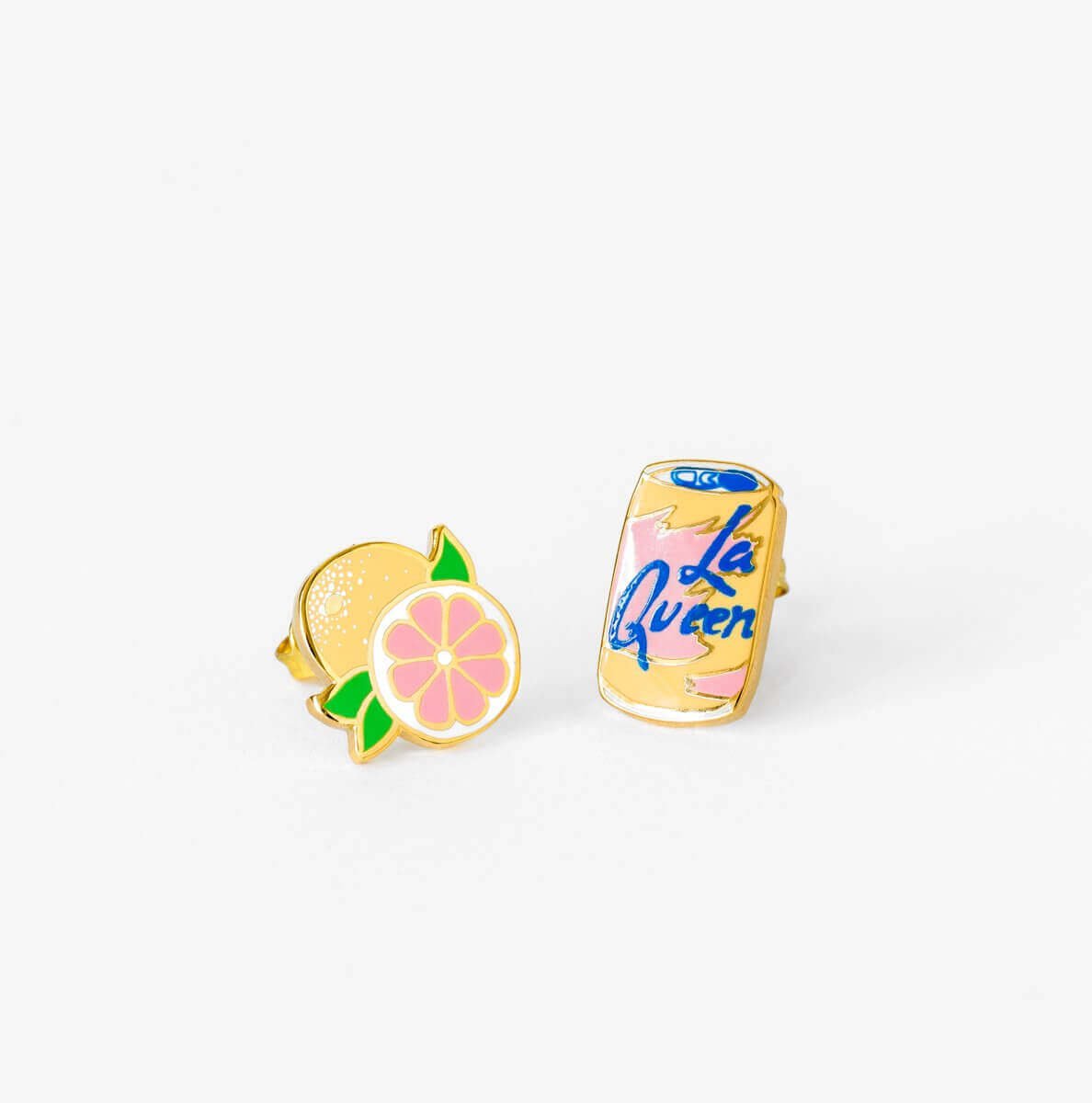 La Queen and Grapefruit Earrings - Yellow Owl Workshop