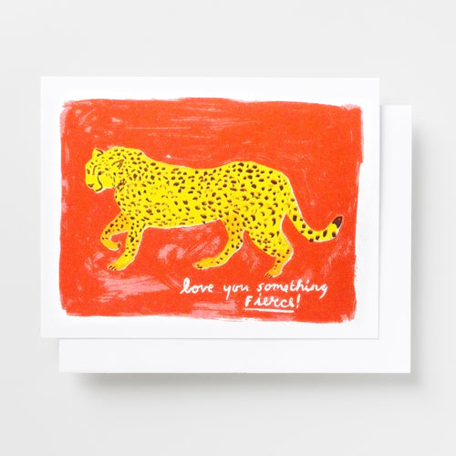 Love You Something Fierce - Risograph Card - Yellow Owl Workshop