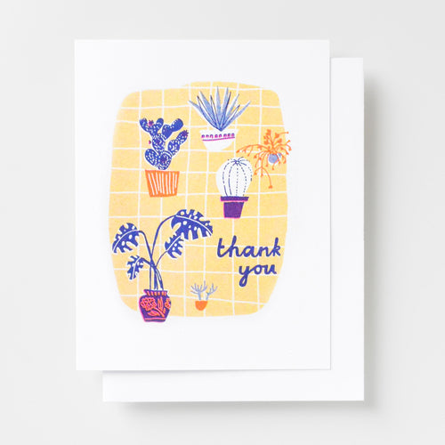 Many Thanks Plants - Risograph Card Set - Yellow Owl Workshop