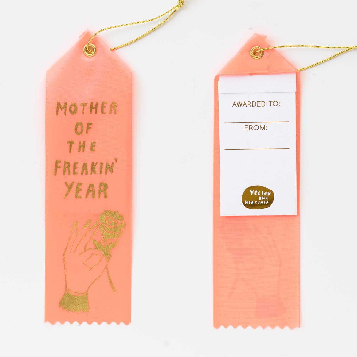 Mother of the Freakin&#39; Year - Award Ribbon Card - Yellow Owl Workshop