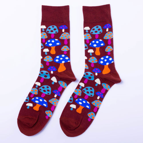 Mushroom Crew Socks - Men's - Yellow Owl Workshop