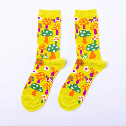 Mushroom Crew Socks - Women's - Yellow Owl Workshop