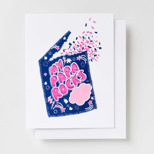 My Papa Rocks - Risograph Card - Yellow Owl Workshop