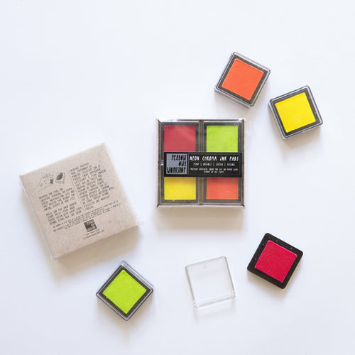 Neon Chroma Ink Pad Set - Pink, Orange, Green, Yellow - Yellow Owl Workshop