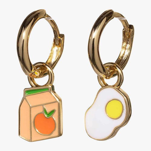 OJ & Egg Hoop Earrings - Yellow Owl Workshop