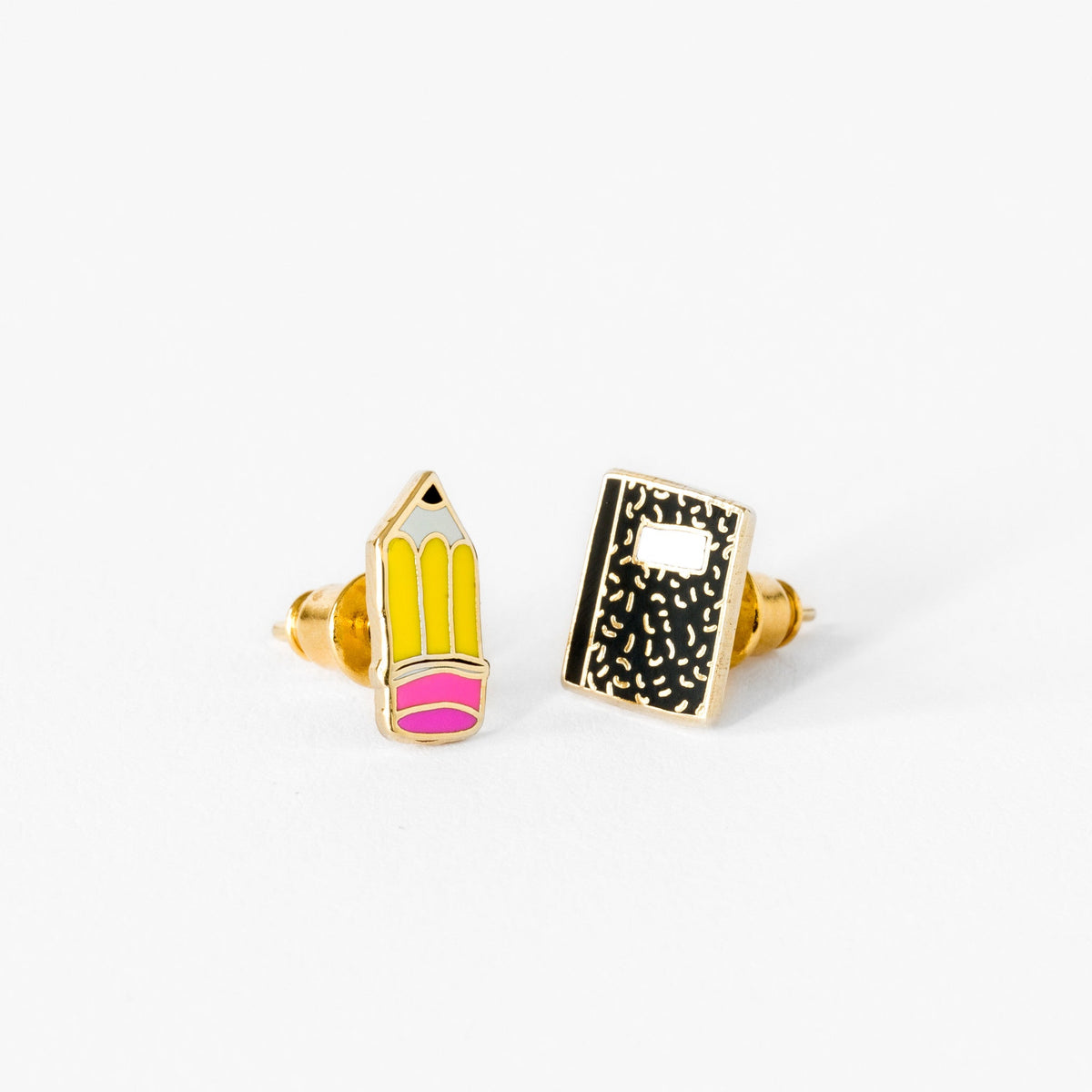 Pencil &amp; Notebook Earrings - Yellow Owl Workshop