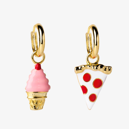 Pizza & Ice Cream Hoop Earrings - Yellow Owl Workshop