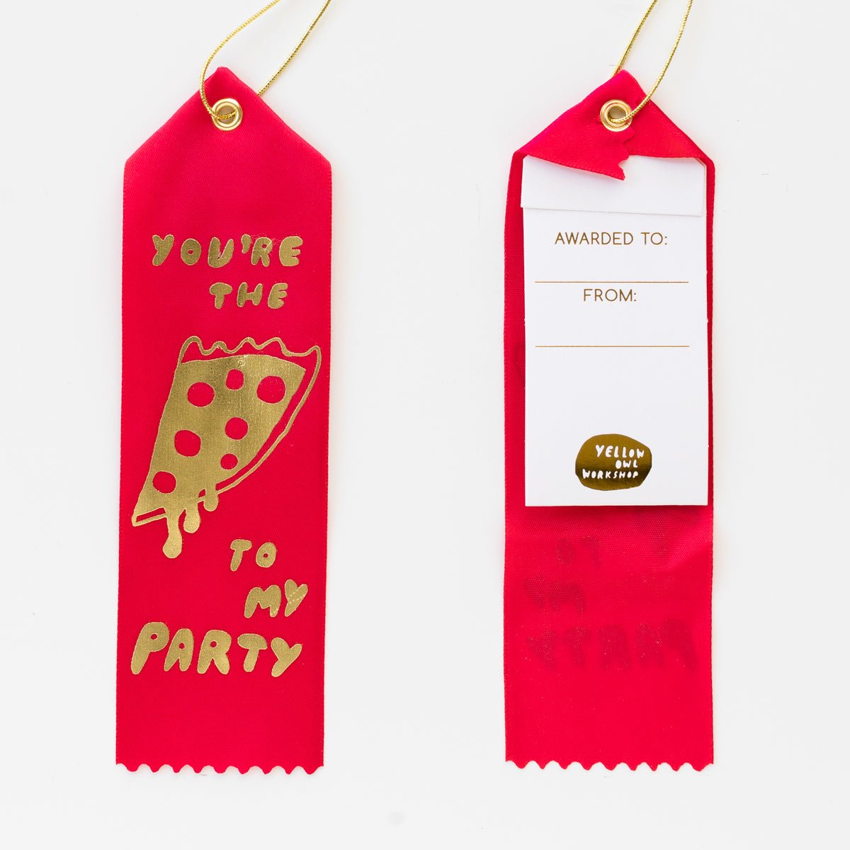 Pizza to My Party - Award Ribbon Card - Yellow Owl Workshop