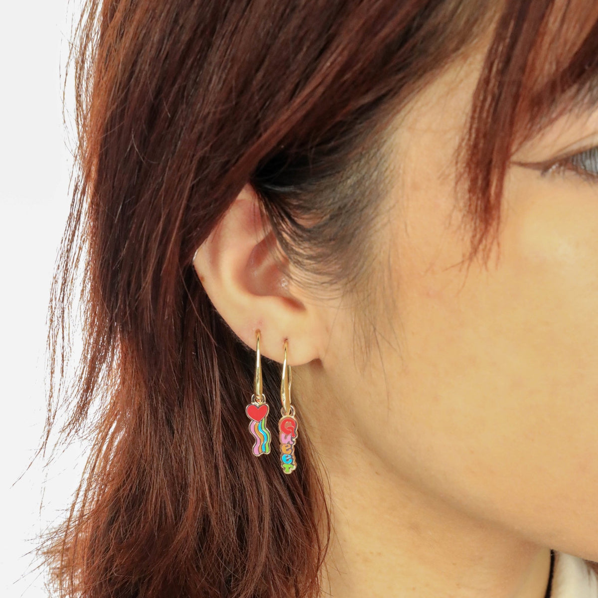 Queer Heart Drop Earrings - Yellow Owl Workshop