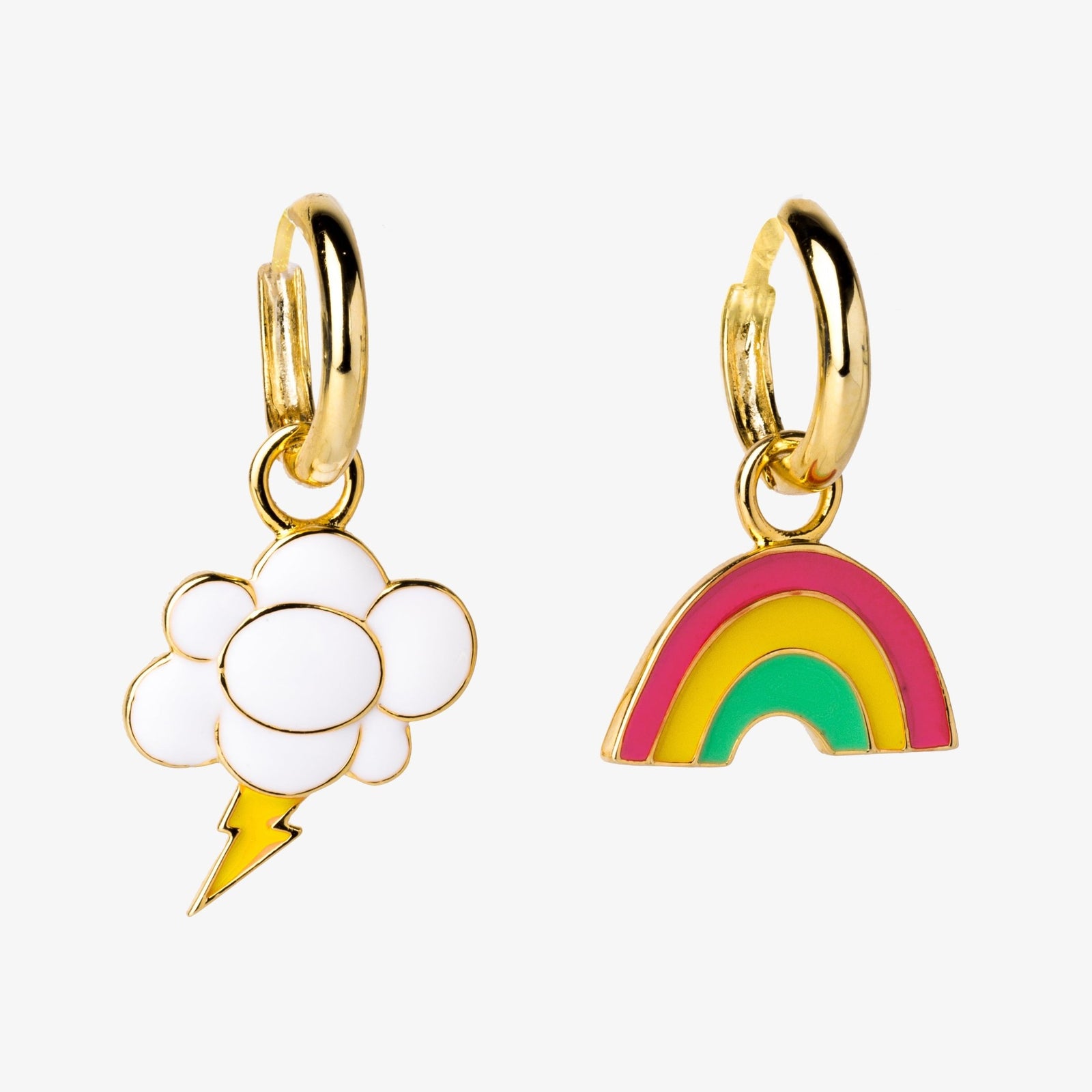 Rainbow & Cloud Hoop Earrings - Yellow Owl Workshop