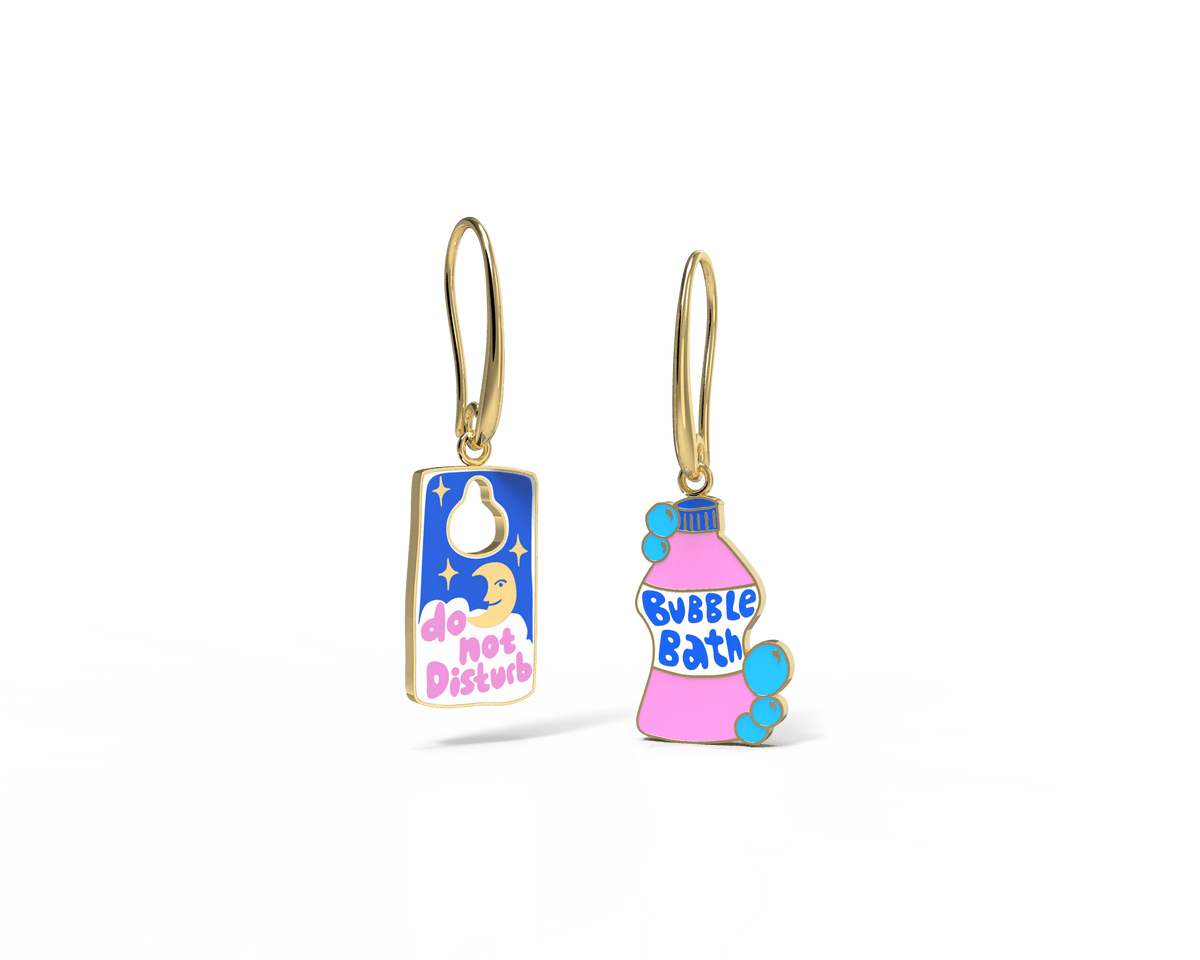 Self-Care Bubble Bath Drop Earrings - Yellow Owl Workshop