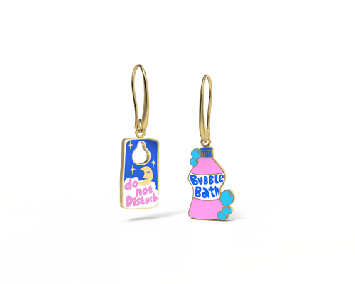 Self-Care Bubble Bath Drop Earrings - Yellow Owl Workshop