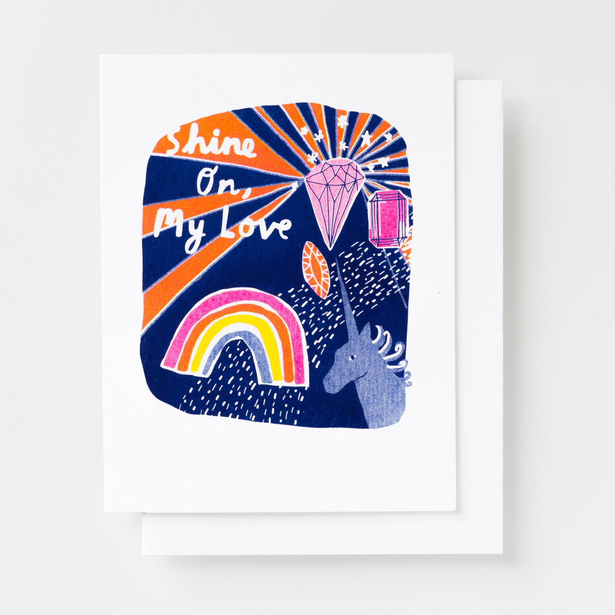 Shine On, My Love - Risograph Card - Yellow Owl Workshop