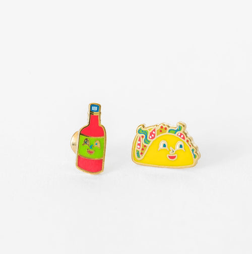 Taco & Hot Sauce Earrings - Yellow Owl Workshop