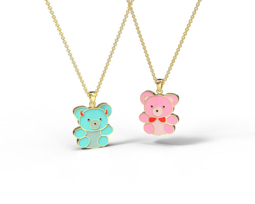 Teddy Bears - Double-Sided Pendant - Yellow Owl Workshop