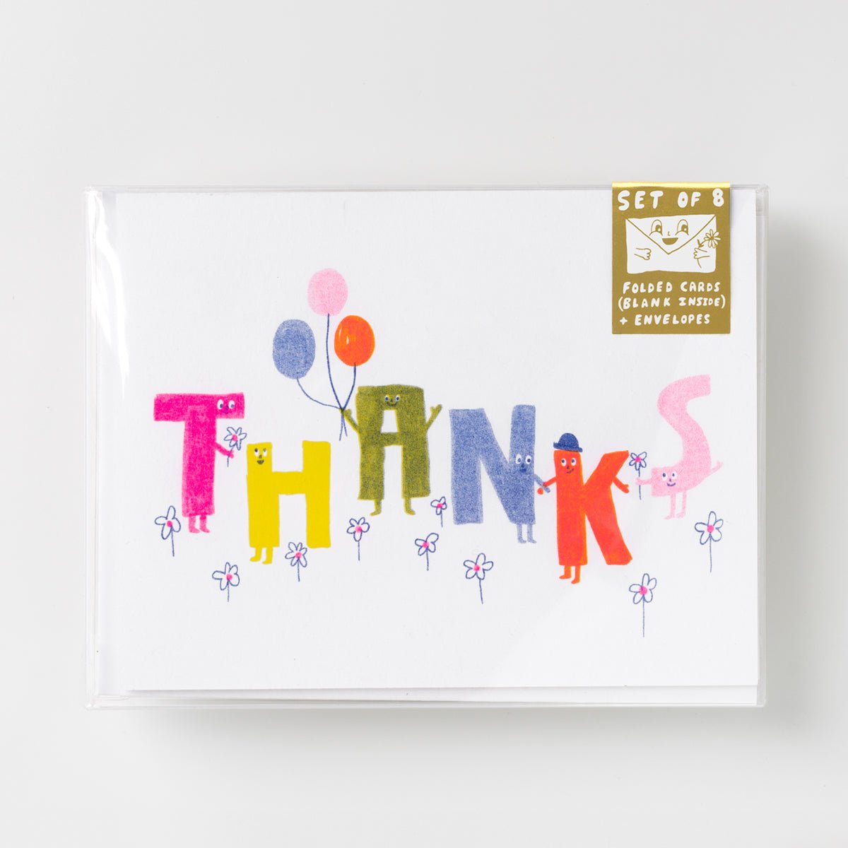 Thanks Friends - Risograph Card Set - Yellow Owl Workshop