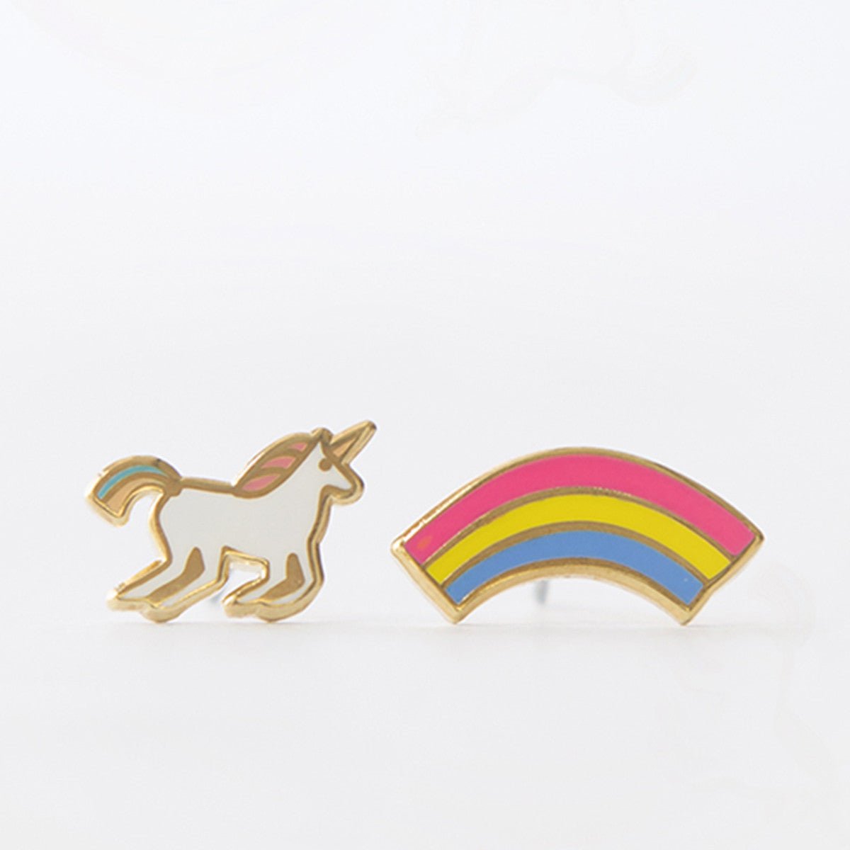 Unicorn &amp; Rainbow Earrings - Yellow Owl Workshop