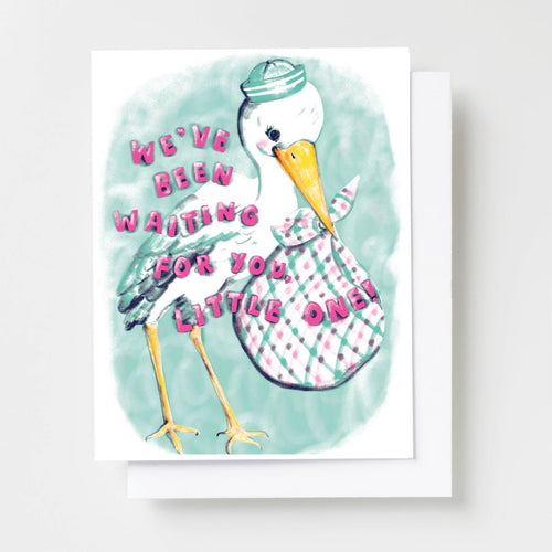 Waiting for you, Little One Risograph Card - Yellow Owl Workshop