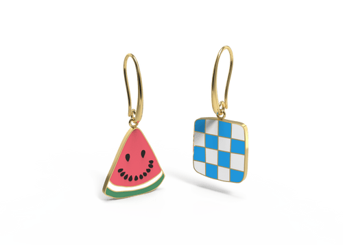 Watermelon Picnic Drop Earrings - Yellow Owl Workshop